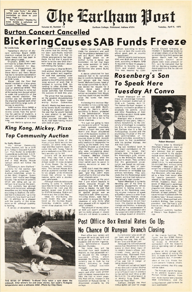 Earlham Post: April 6, 1976 缩略图