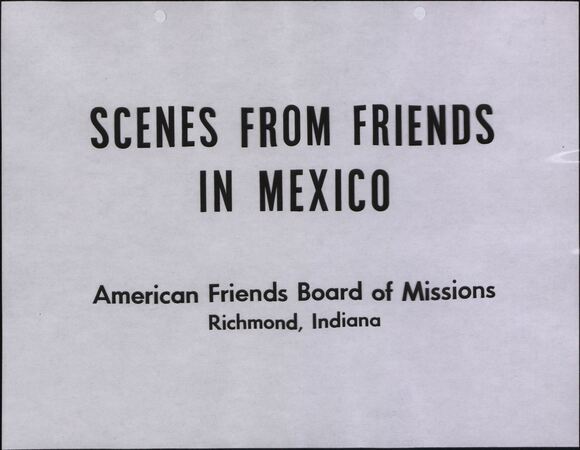 American Friends Board of Missions Transparencies Miniature