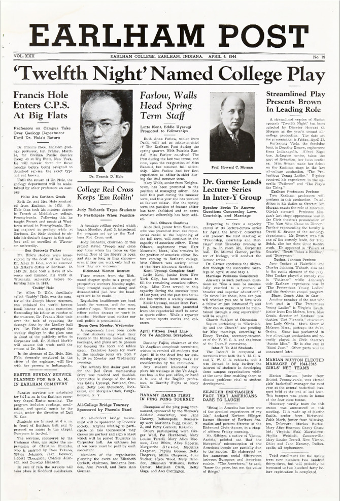 Earlham Post: April 4, 1944 Thumbnail