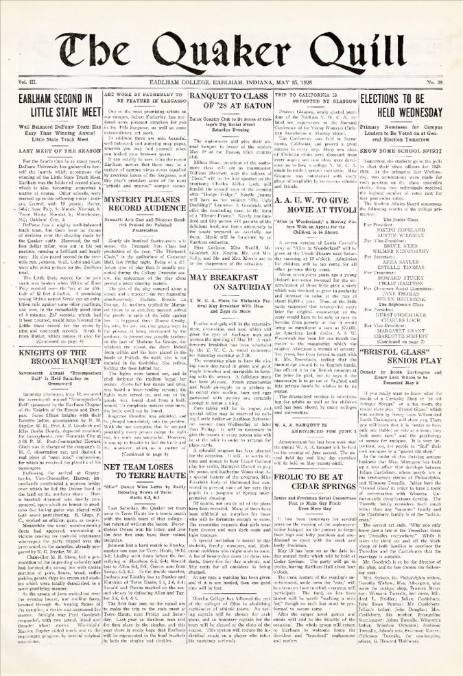 Quaker Quill: May 15, 1928 Thumbnail