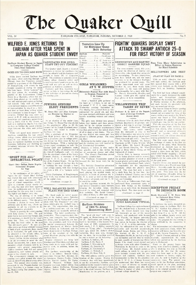 Quaker Quill: October 2, 1928 Thumbnail