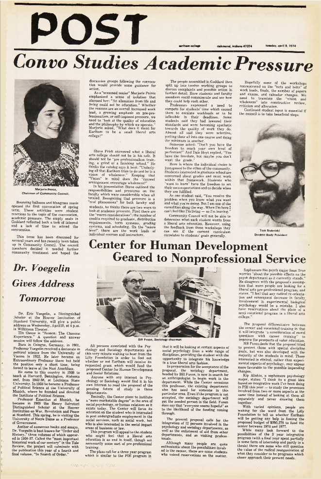 Earlham Post: April 9, 1974 Thumbnail