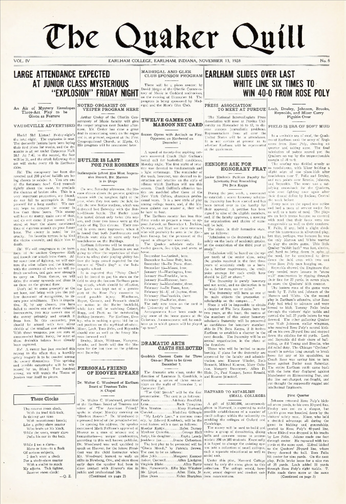 Quaker Quill: November 13, 1928 Thumbnail