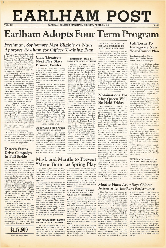 Earlham Post: April 14, 1942 Thumbnail