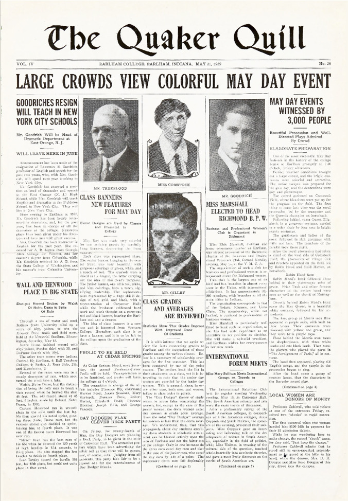 Quaker Quill: May 21, 1929 Thumbnail