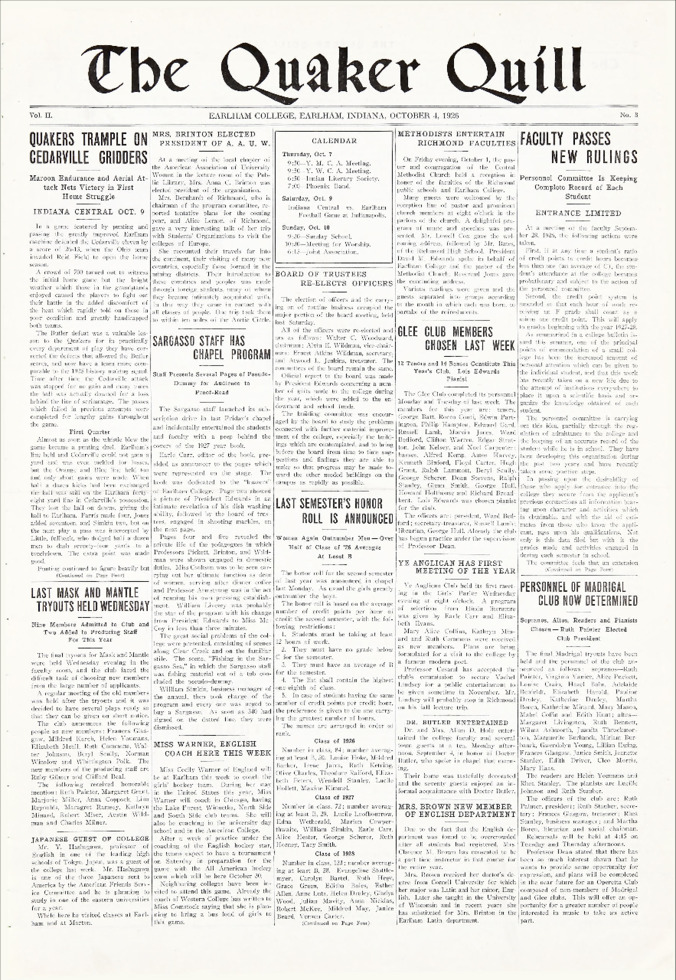 Quaker Quill: October 4, 1926 Thumbnail