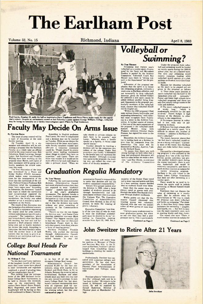 Earlham Post: April 8, 1983 Thumbnail