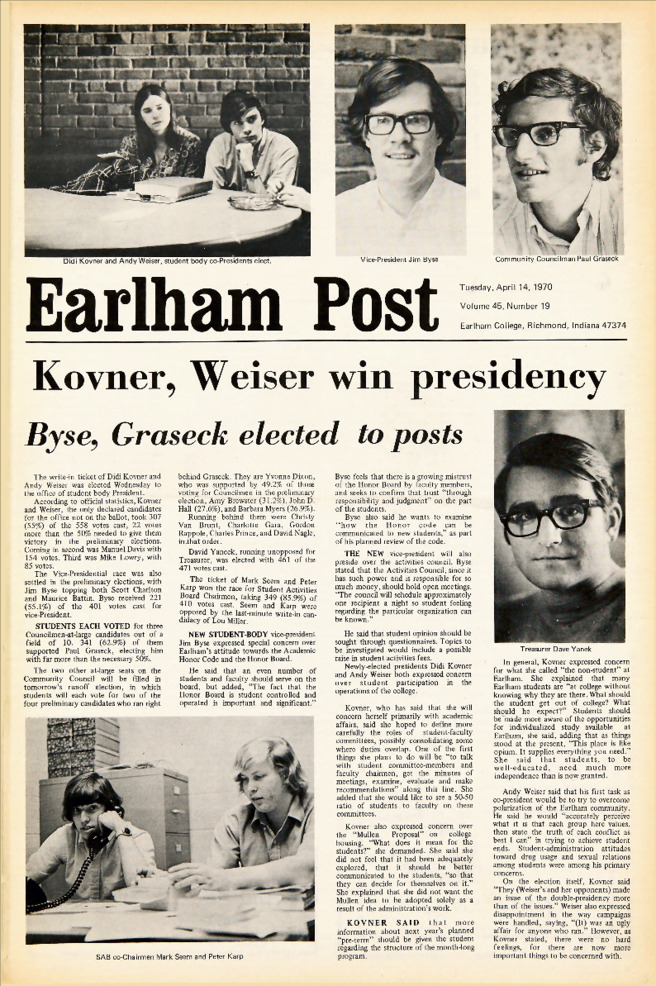Earlham Post: April 14, 1970 缩略图