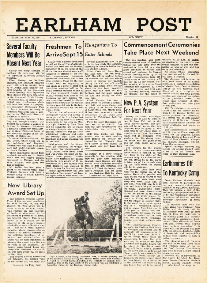 Earham Post: May 30, 1957 Thumbnail