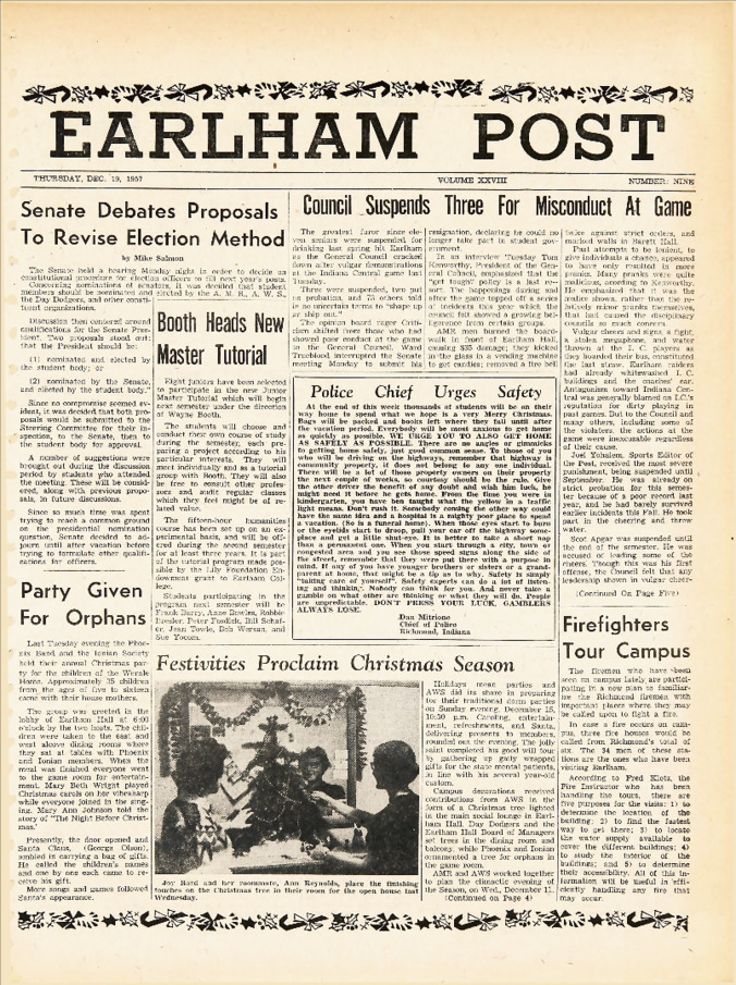 Earham Post: December 19, 1957 Miniature