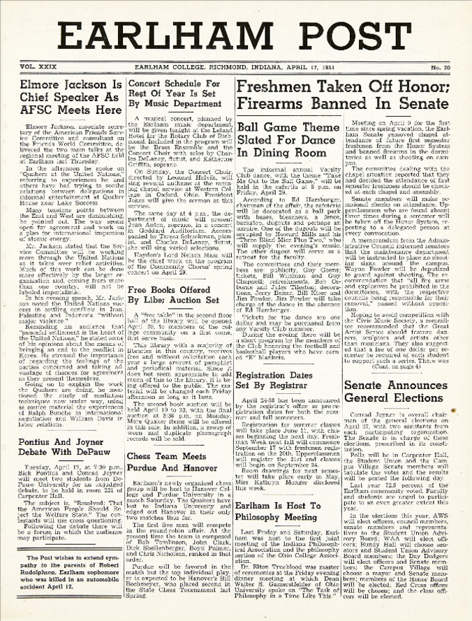 Earlham Post: April 17, 1951 Thumbnail