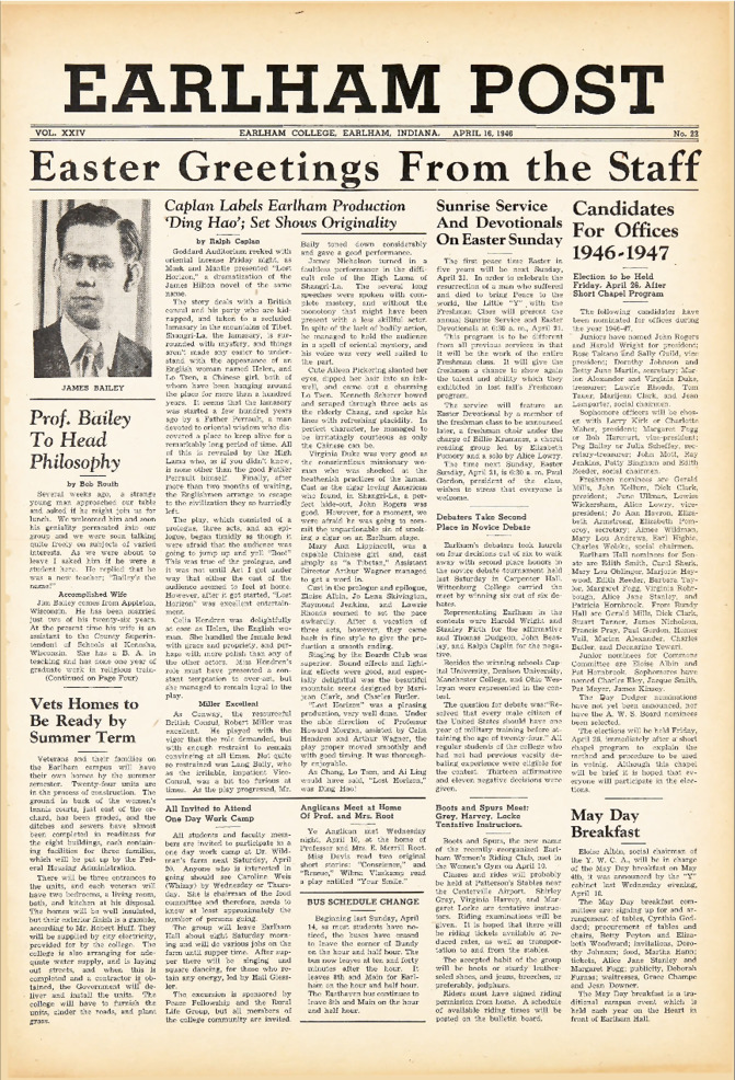 Earlham Post: April 16, 1946 Thumbnail