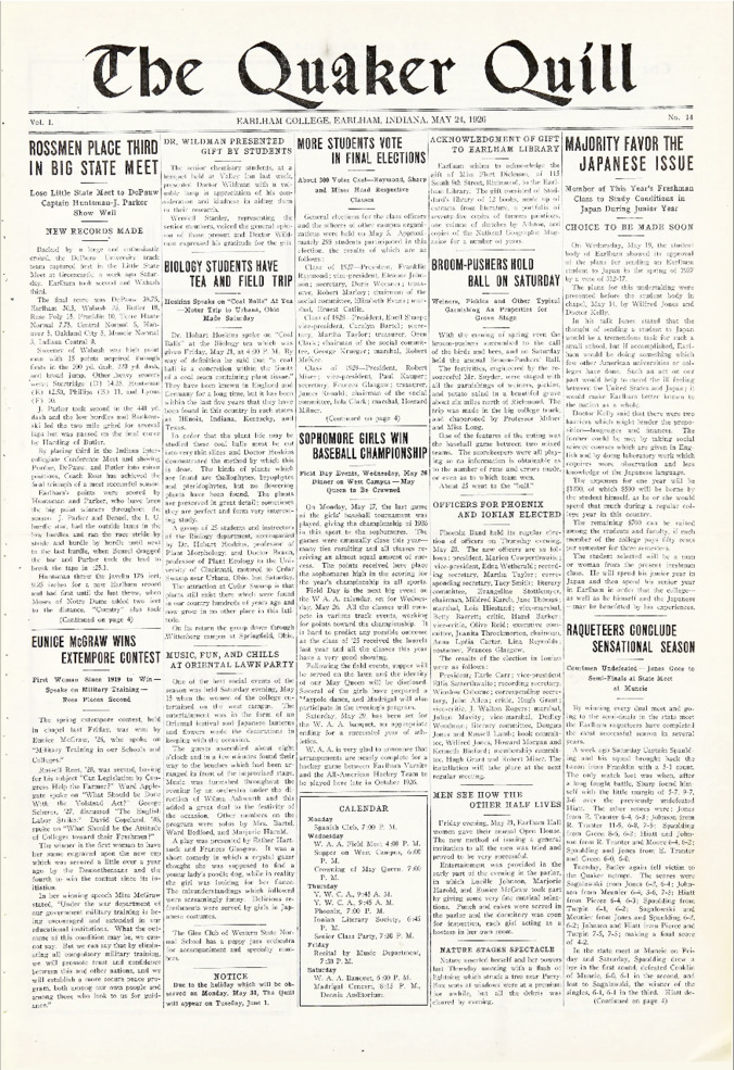 Quaker Quill: May 24, 1926 Thumbnail
