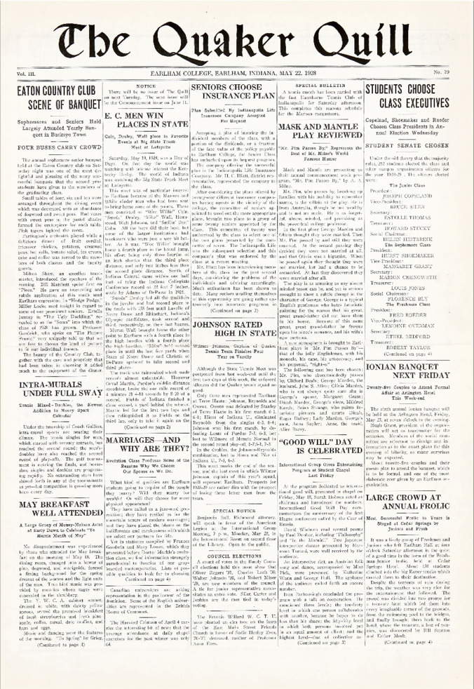 Quaker Quill: May 22, 1928 Thumbnail