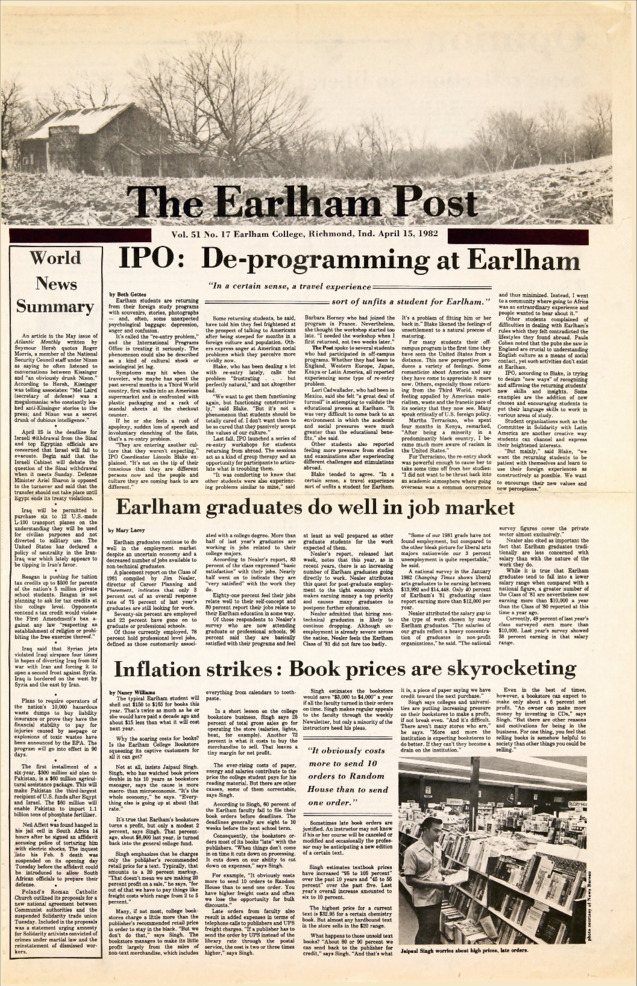 Earlham Post: April 15, 1982 Thumbnail