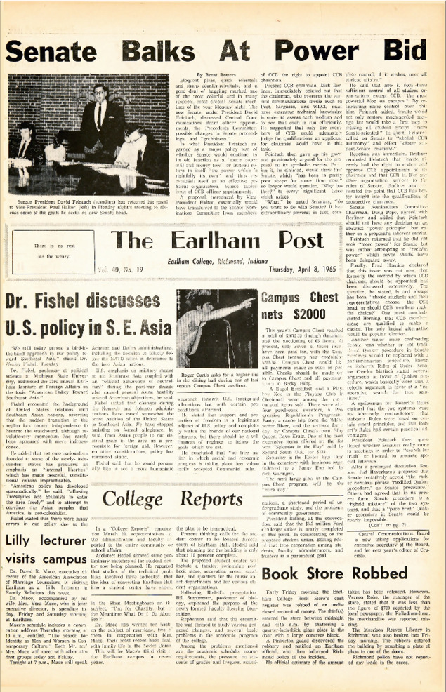 Earlham Post: April 8, 1965 miniatura