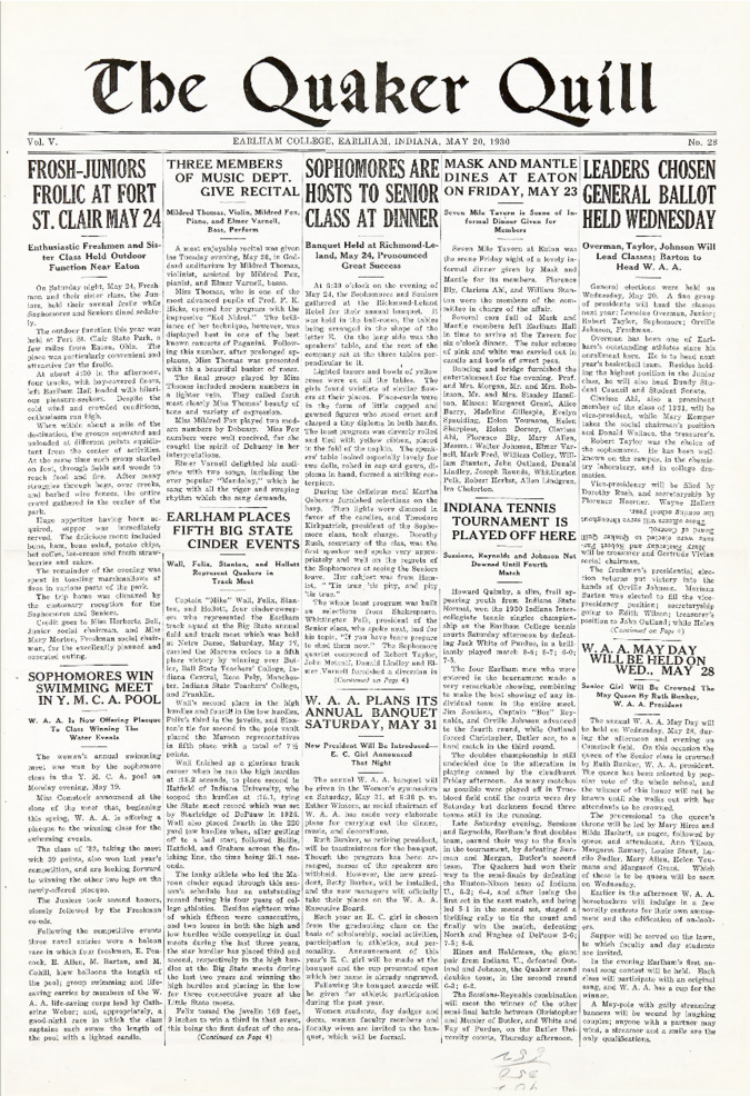 Quaker Quill: May 27, 1930 Thumbnail