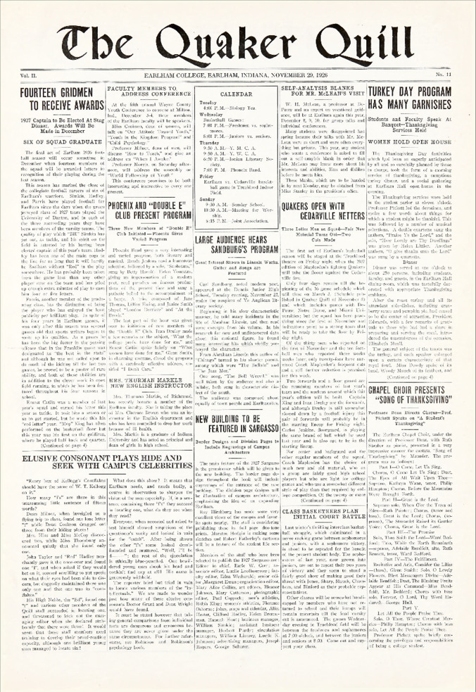 Quaker Quill: November 29, 1926 Thumbnail