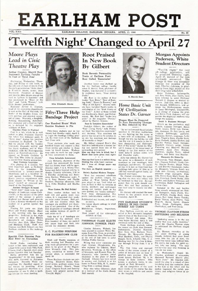 Earlham Post: April 11, 1944 Thumbnail