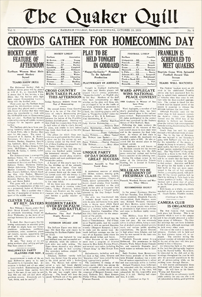 Quaker Quill: October 19, 1929 Thumbnail