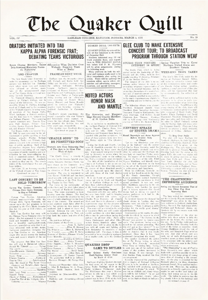 Quaker Quill: March 5, 1929 Thumbnail