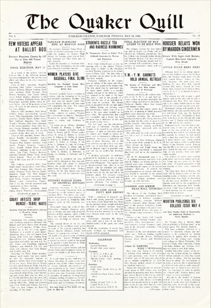 Quaker Quill: May 10, 1926 Thumbnail