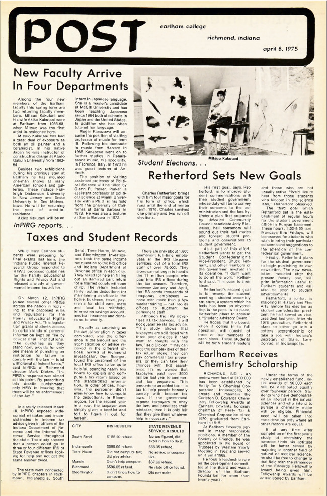 Earlham Post: April 8, 1975 Thumbnail