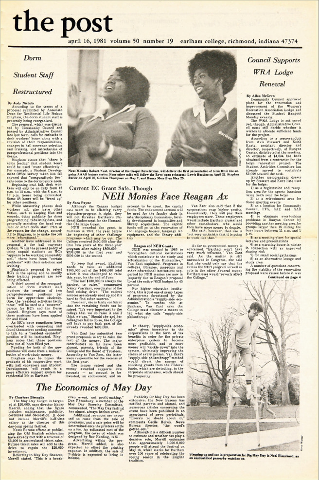 Earlham Post: April 16, 1981 Thumbnail