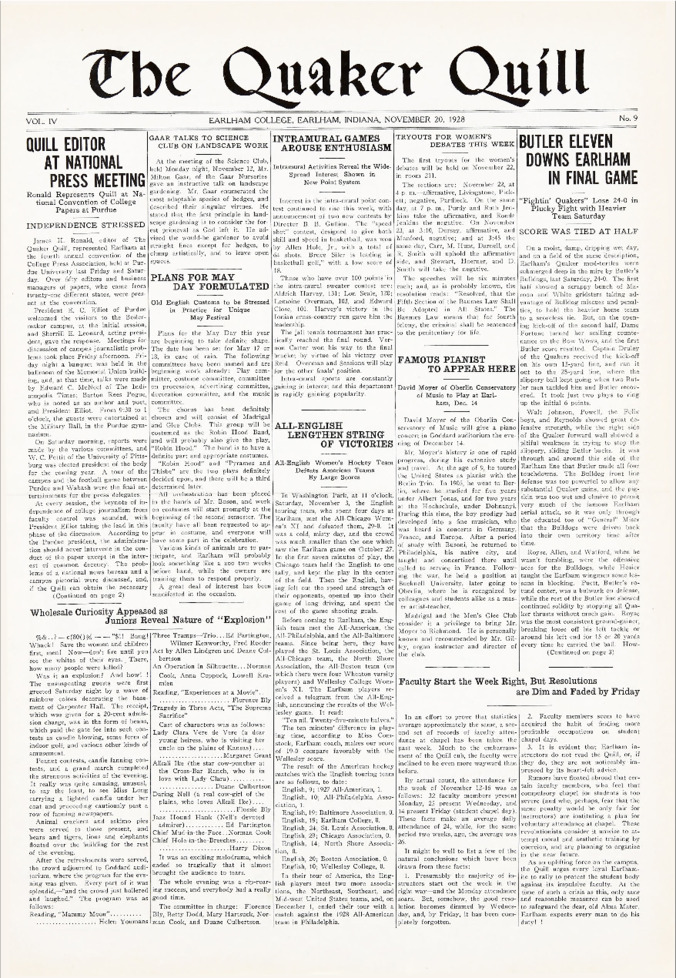 Quaker Quill: November 20, 1928 Thumbnail