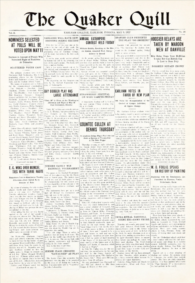 Quaker Quill: May 9, 1927 Thumbnail