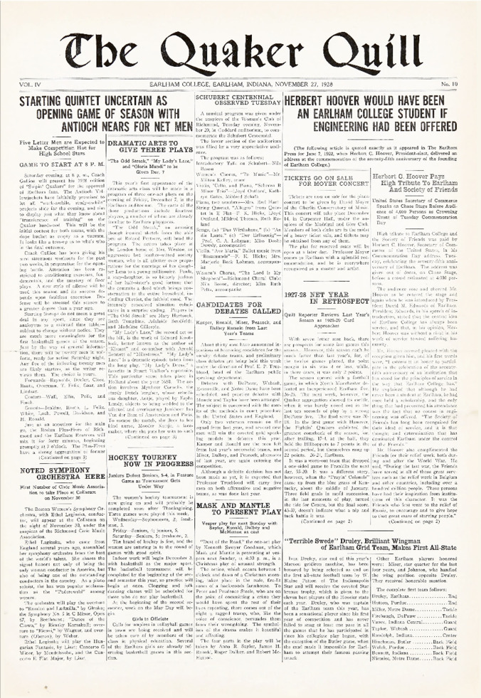 Quaker Quill: November 27, 1928 Thumbnail