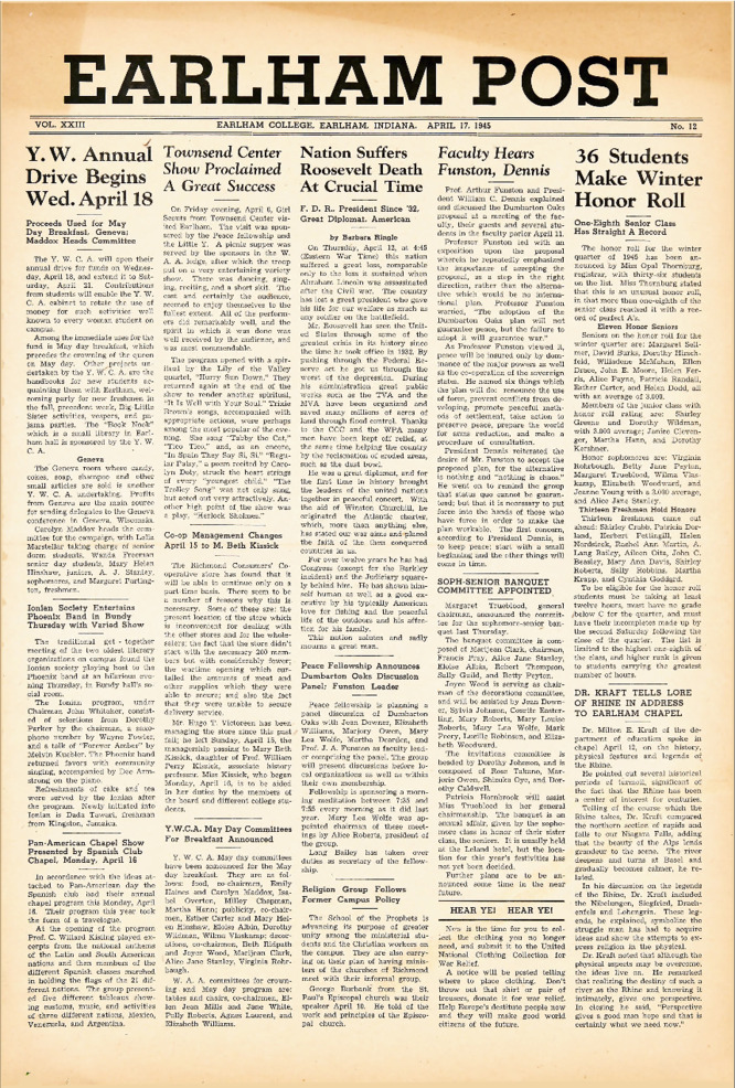 Earlham Post: April 17, 1945 Thumbnail