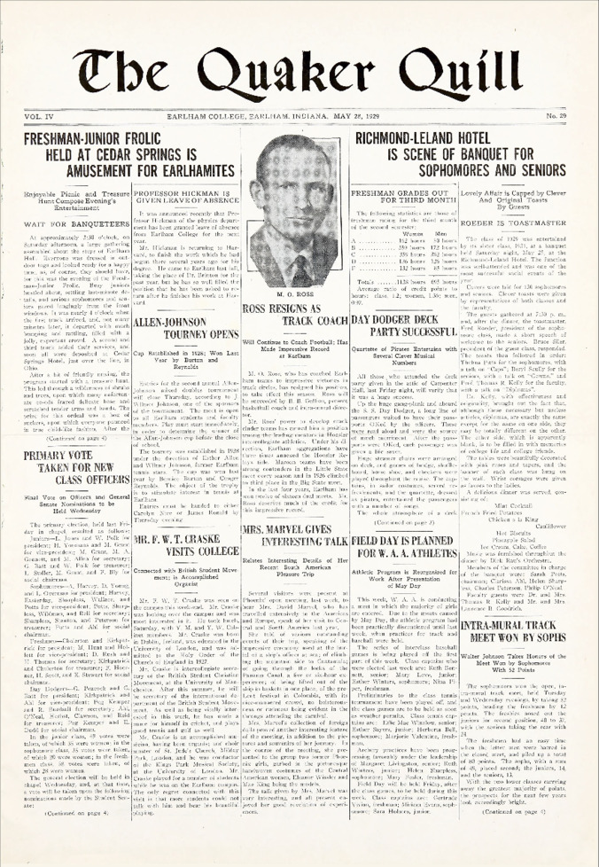 Quaker Quill: May 28, 1929 Thumbnail