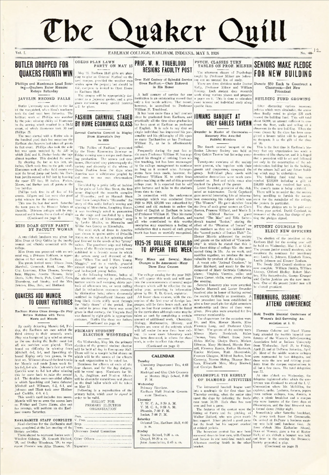 Quaker Quill: May 3, 1926 Thumbnail