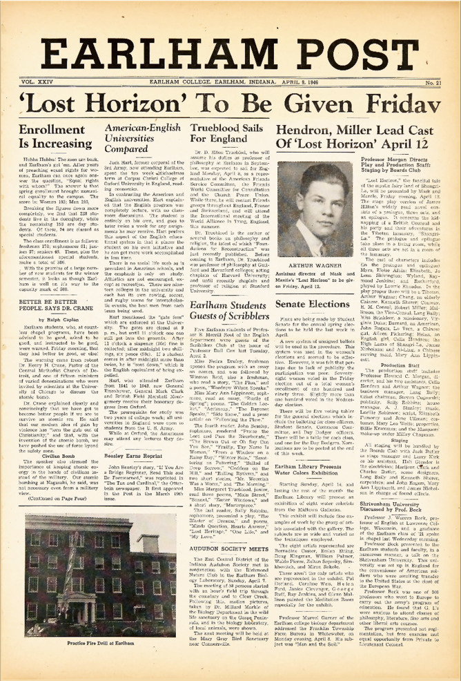 Earlham Post: April 9, 1946 Thumbnail