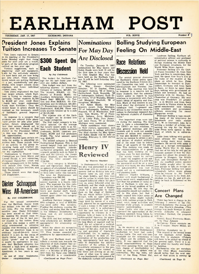 Earham Post: January 17, 1957 缩略图