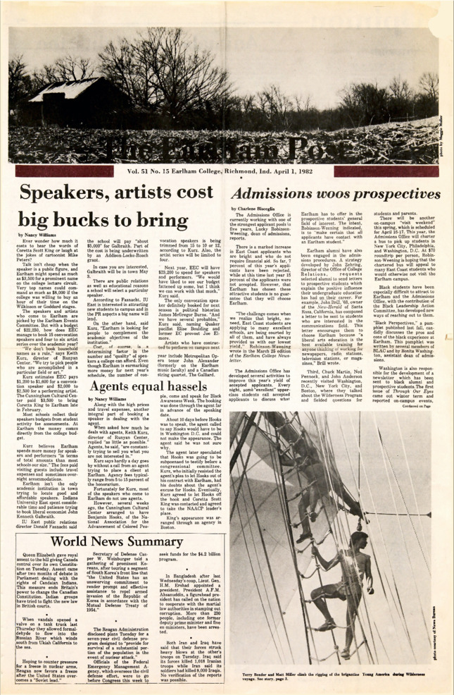 Earlham Post: April 1, 1982 Thumbnail