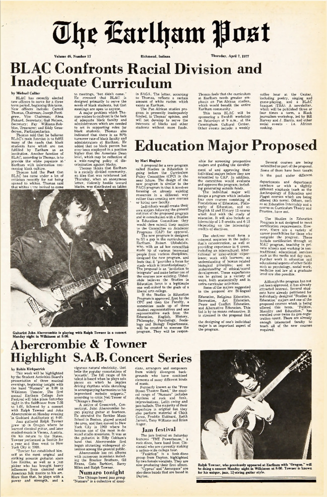 Earlham Post: April 7, 1977 Thumbnail