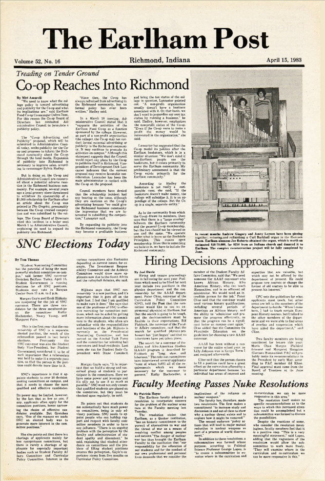 Earlham Post: April 15, 1983 Thumbnail