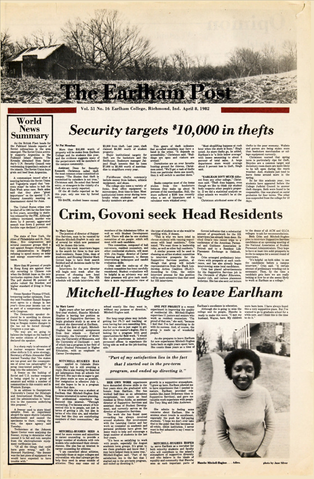 Earlham Post: April 8, 1982 miniatura